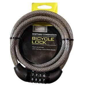 Living Solutions Resettable Combination Bicycle Lock 5ft Length